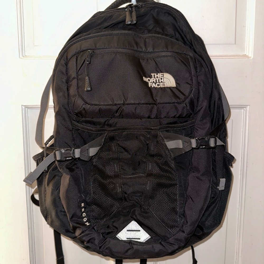 The North Face Black Backpack with Gray Details